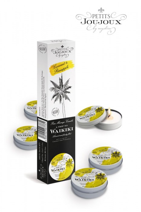 Набор из 5 свечей Petits Joujoux Waikiki Beach с ароматом кокоса и ананаса - MyStim - купить с доставкой в Брянске
