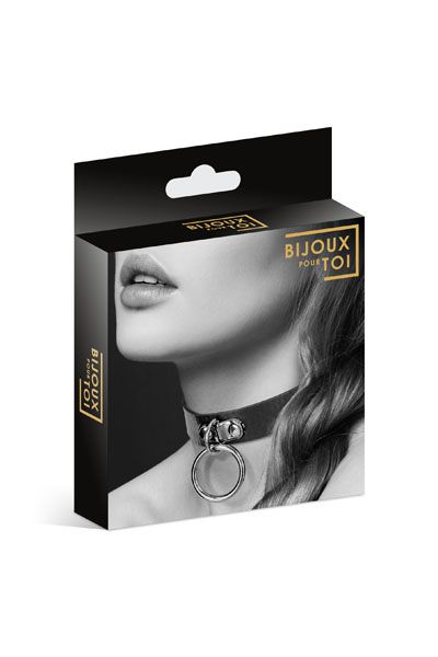 Узенький ошейник из полиуретана с кольцом - Bijoux Pour Toi - купить с доставкой в Брянске