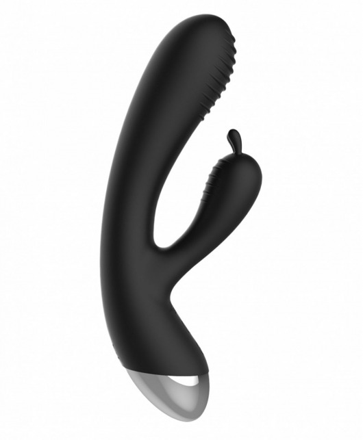 Чёрный вибратор E-Stimulation Rabbit Vibrator с электростимуляцией - 19 см. - Shots Media BV - купить с доставкой в Брянске