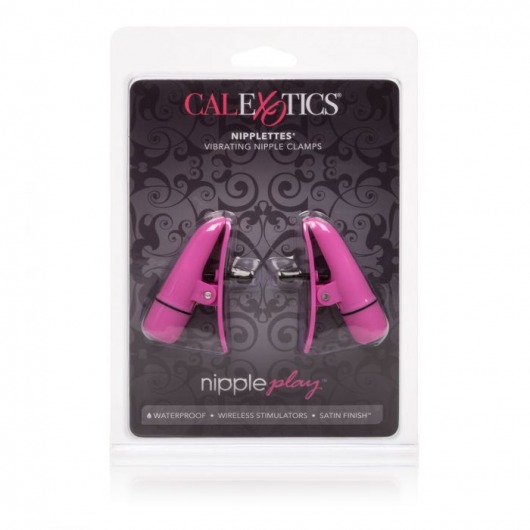 Розовые зажимы на соски с вибрацией Nipple Play Nipplettes - California Exotic Novelties - купить с доставкой в Брянске