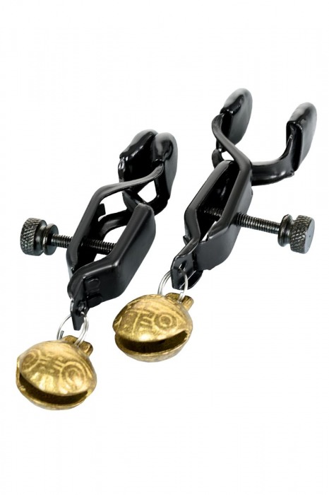 Черно-золотистые зажимы для сосков TOYFA Theatre - ToyFa - купить с доставкой в Брянске