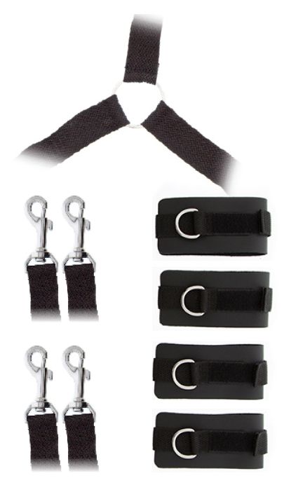 Комплект наручников и поножей LUXURIOUS BED RESTRAINT CUFF SET - Blush Novelties - купить с доставкой в Брянске