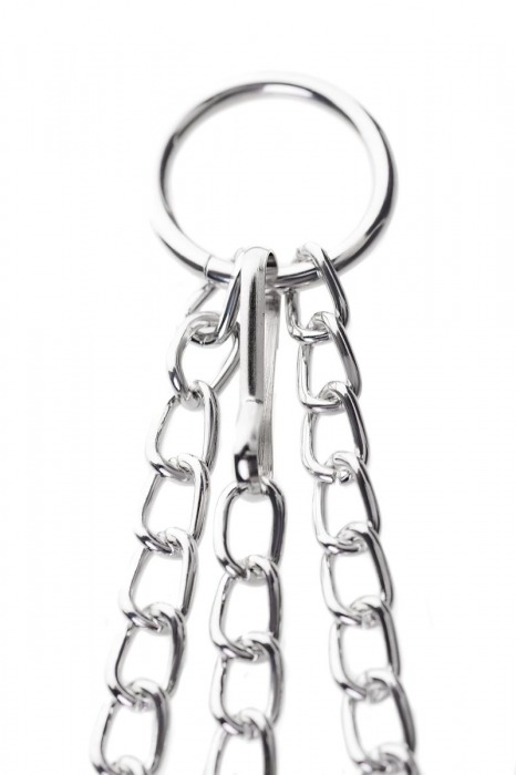 Серебристо-чёрные зажимы для сосков с кольцом для пениса TOYFA Metal - ToyFa - купить с доставкой в Брянске