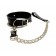 Черный ошейник с поводком из эко-кожи - БДСМ Арсенал - купить с доставкой в Брянске