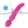 Ярко-розовый двусторонний wand-вибромассажер с рифленой ручкой - 22,5 см. - Silicone Toys купить в Брянске с доставкой в Orgasmix.ru Ярко-розовый двусторонний wand-вибромассажер с рифленой ручкой - 22,5 см. - Silicone Toys